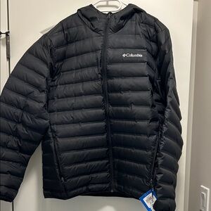 Brand new Men’s Columbia Quilted Black Hooded Jacket